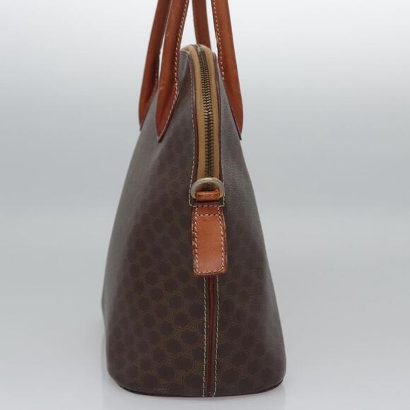 CELINE Macadam Canvas Hand Bag Pvc Leather Gold Brown - Picture 4 of 13